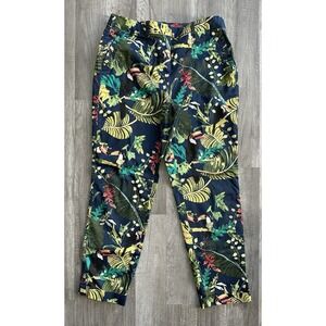 Chico's Women's‎ Ankle Pants Size 0 US Small Navy Blue Tropical Toucan Print